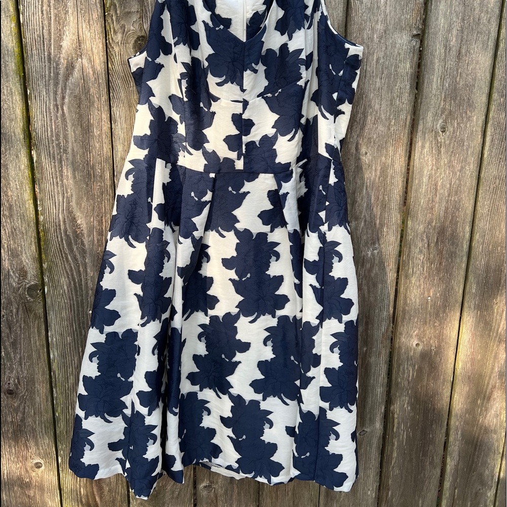 Long Tall Sally Blue and White Dress Sz 18